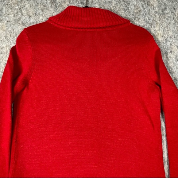 Talbots Lambswool Blend Christmas Tree Cowl Neck Holiday Celebration Sweater - S - Picture 13 of 15